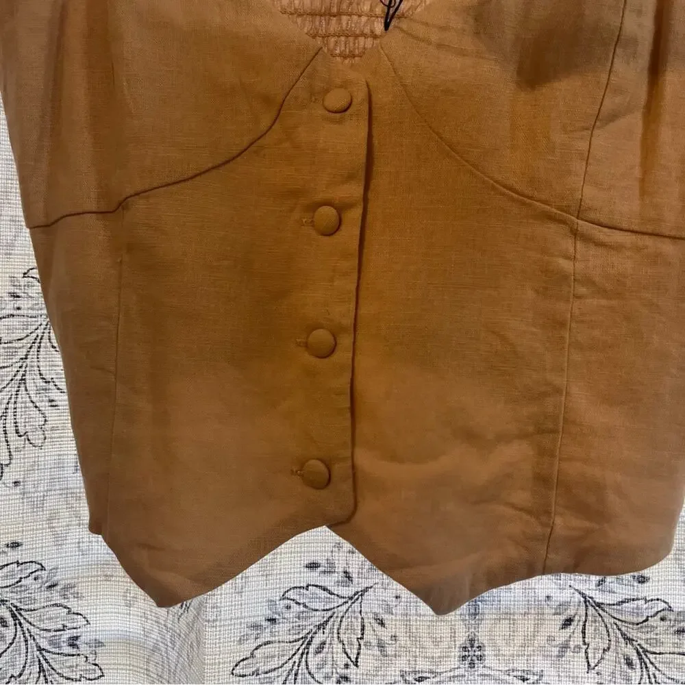 Love Tree Linen Blend Button Front Tank Top‎ Size Large - Picture 4 of 8